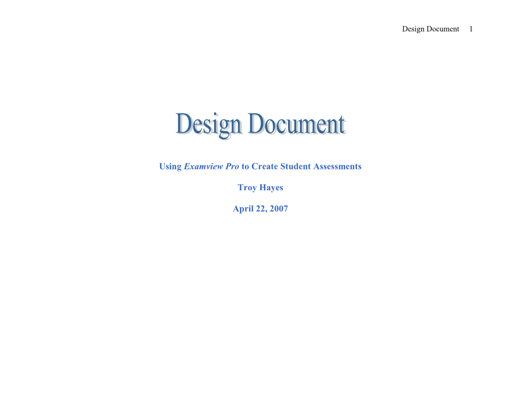 Design Document: (Insert Course Name)