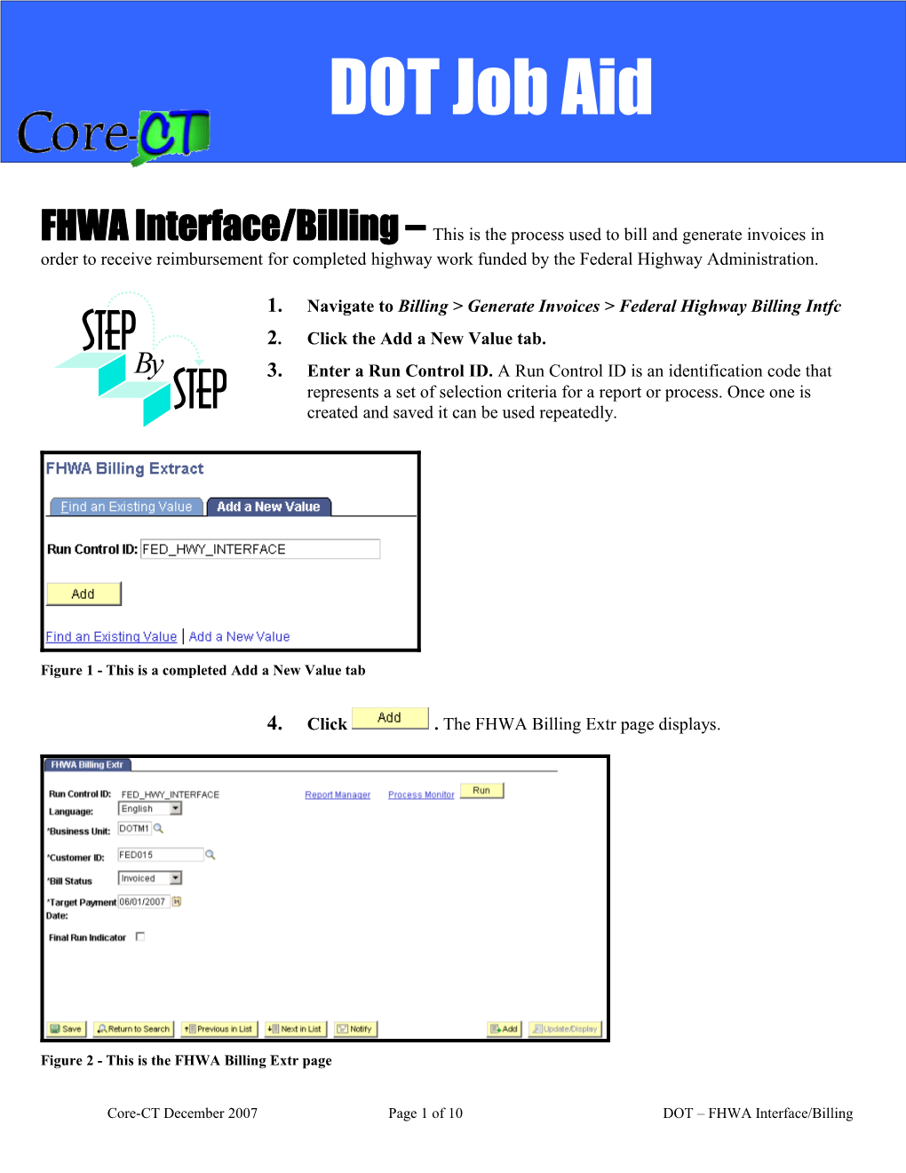 FHWA Interface/Billing