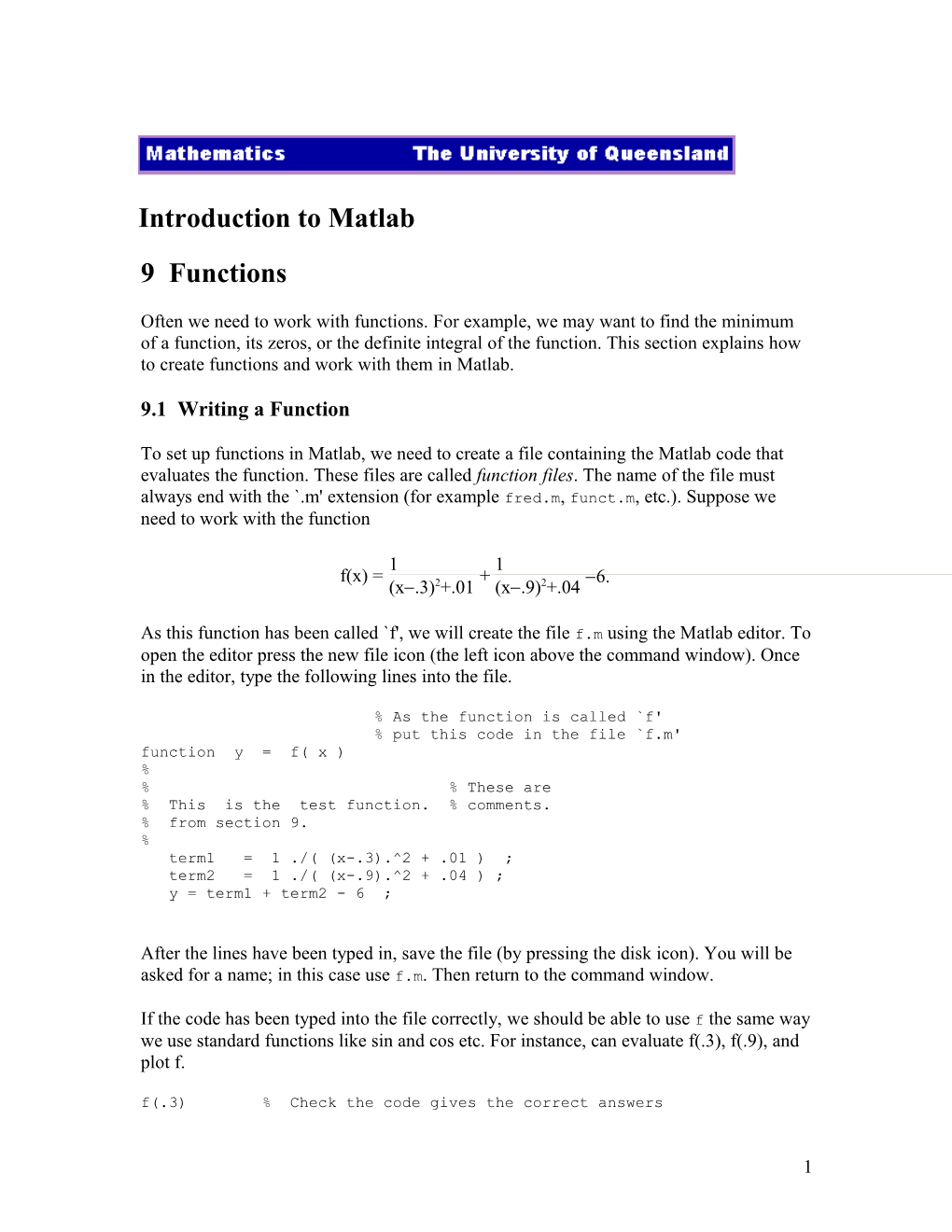 9.1 Writing a Function