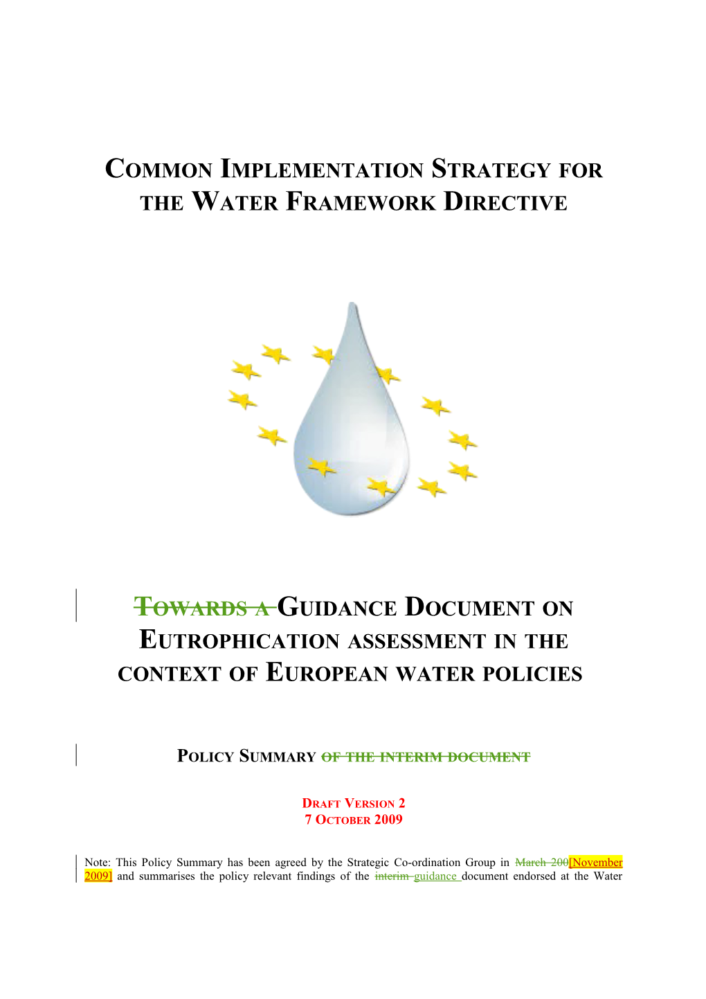 Common Implementation Strategy for the Water Framework Directive
