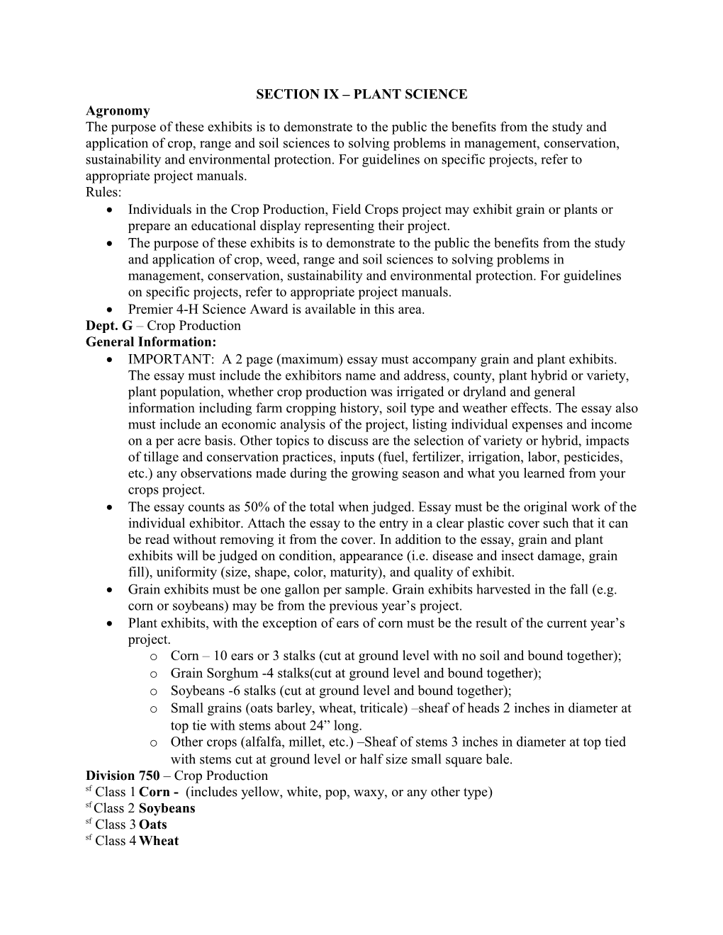 Section Ix Plant Science