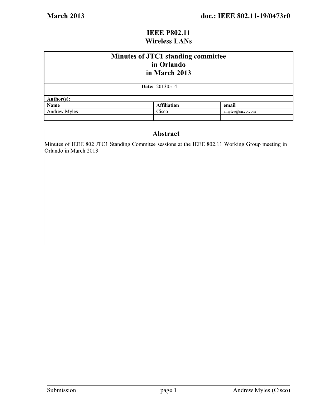 Minutes of JTC1 Ad Hoc Meeting Tue, Wed, Thu-PM1