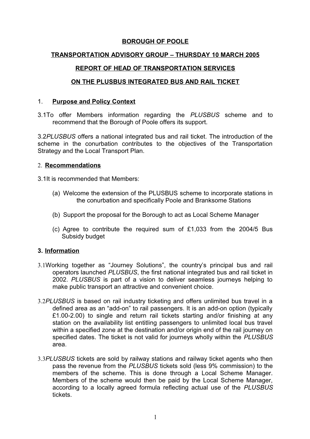 The Plusbus Integrated Bus and Rail Ticket