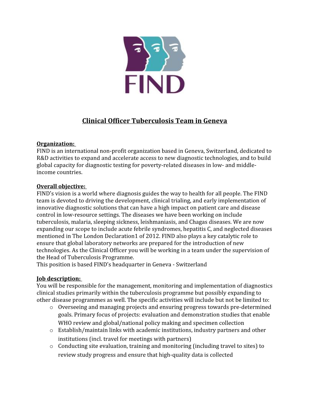 Clinical Officer Tuberculosis Team in Geneva