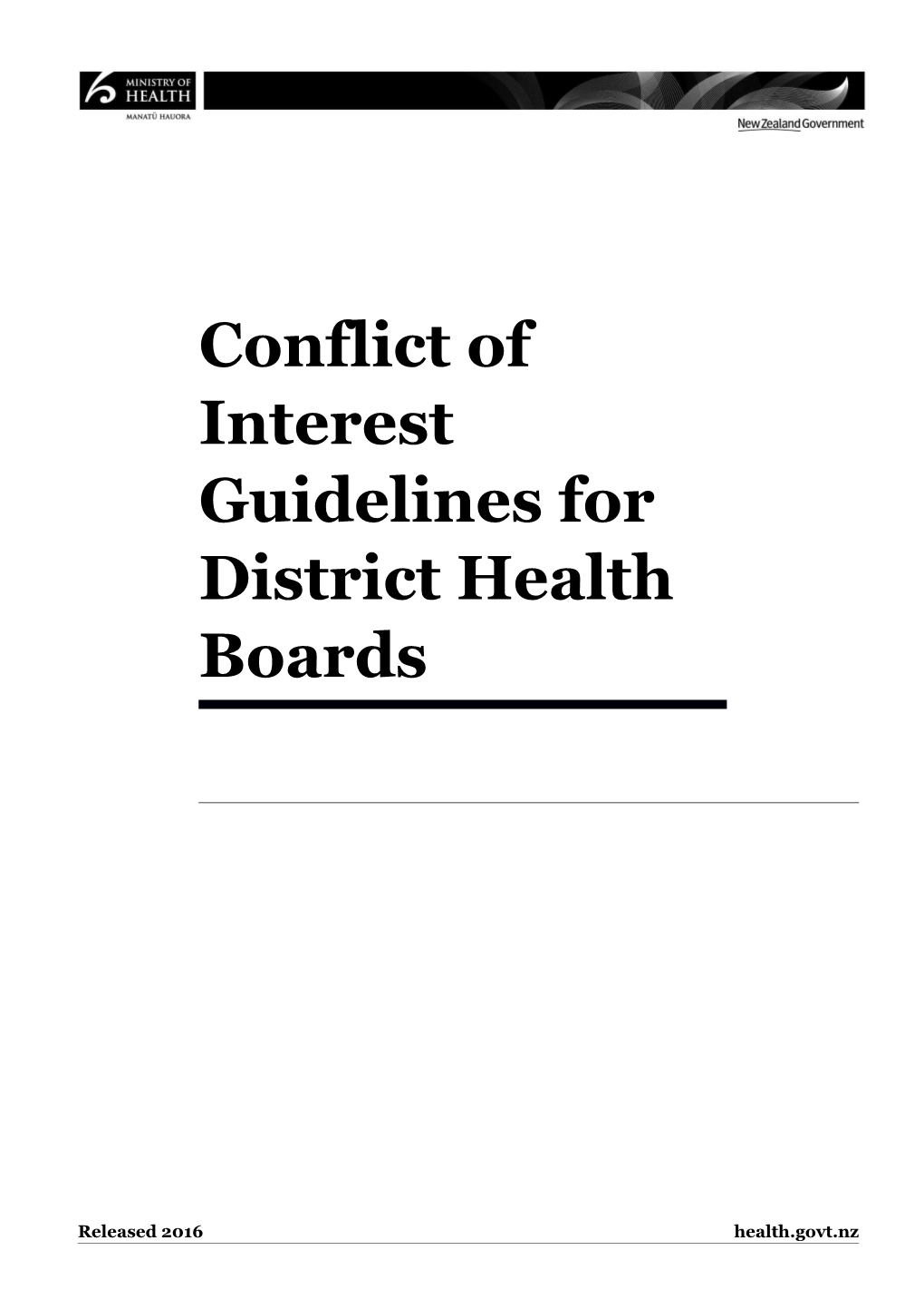 Conflict of Interest Guidelines for District Health Boards