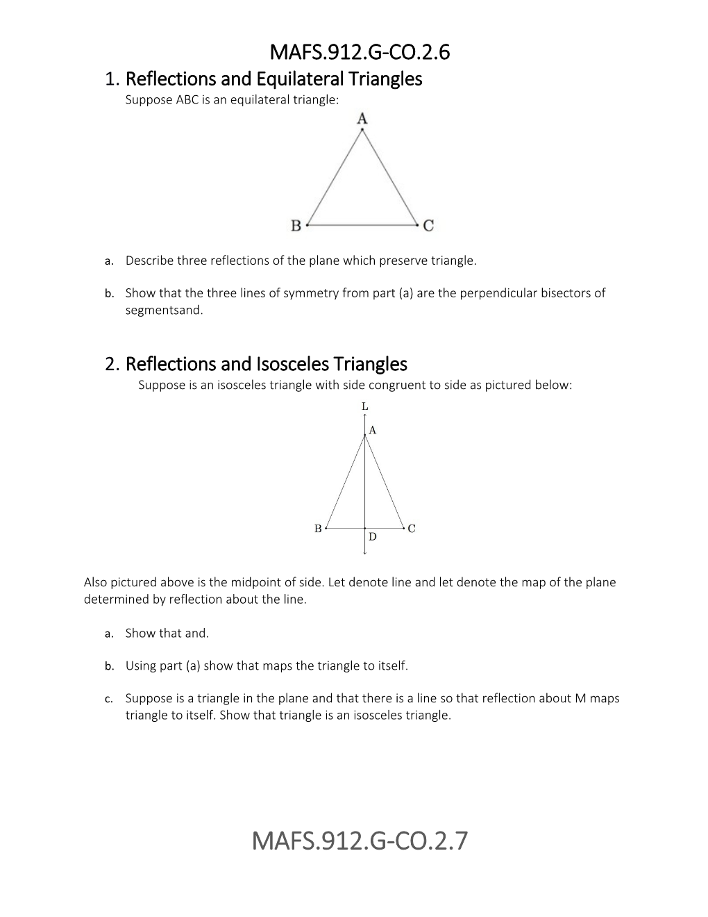 Reflections and Equilateral Triangles Supposeabcis an Equilateral Triangle