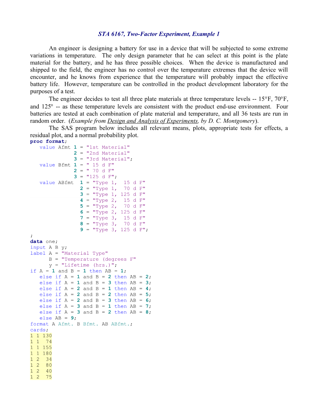 Two-Factor Experiment, Interaction