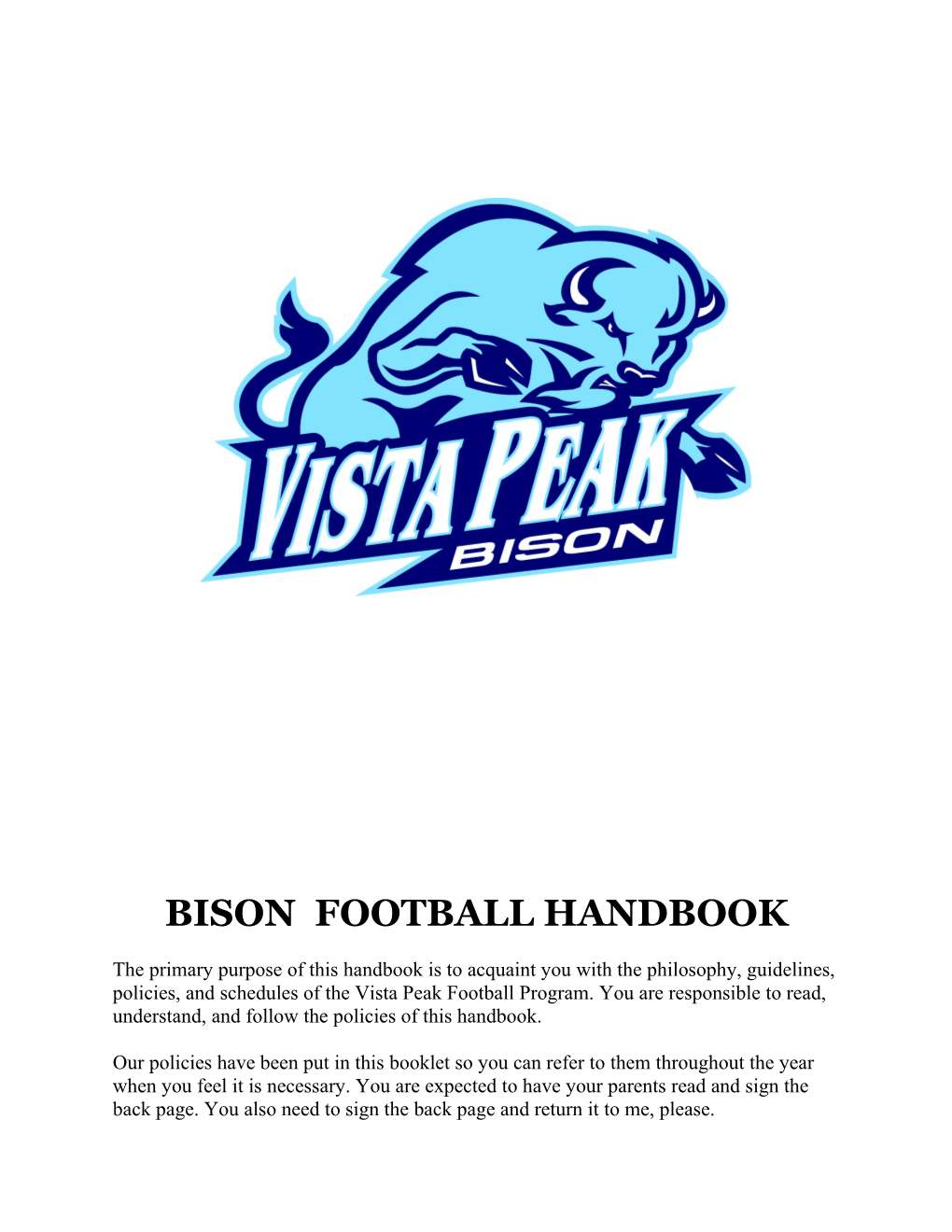 Bison Football Handbook