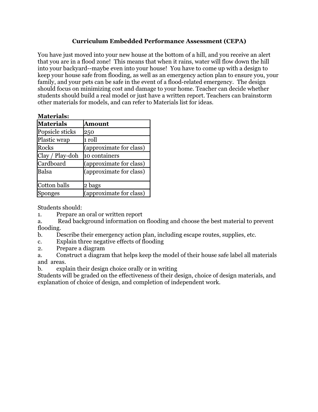 Curriculum Embedded Performance Assessment (CEPA)