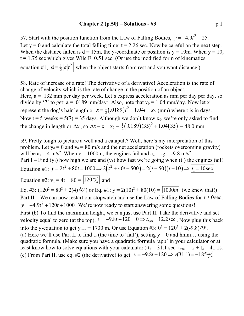 Chapter 2 (P.50) Solutions - #3 P.1