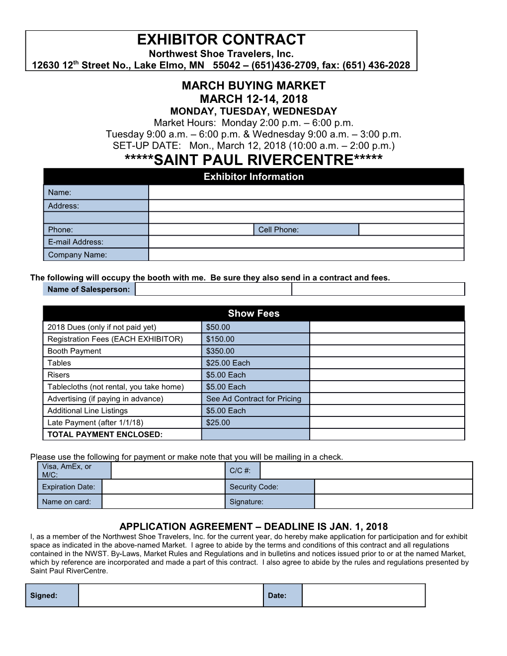 SET-UP DATE: Mon., March 12, 2018 (10:00 A.M. 2:00 P.M.)