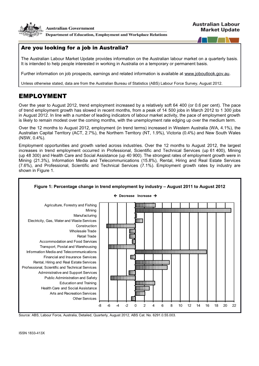 Source: ABS, Labour Force, Australia, Detailed, Quarterly, August 2012, ABS Cat. No