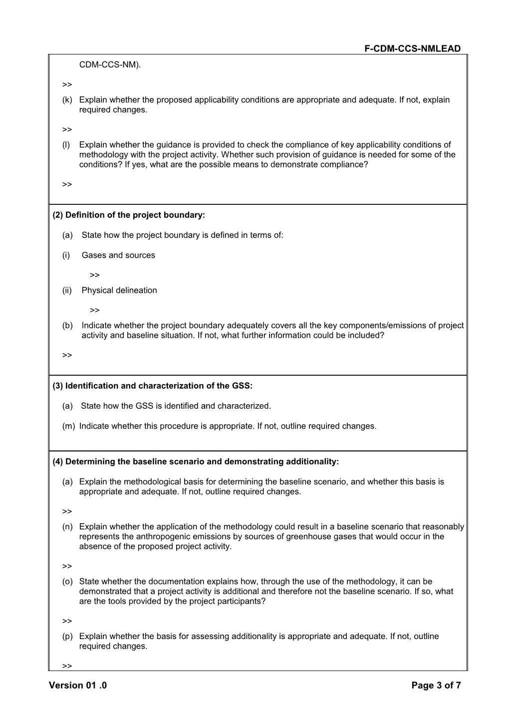 F-CDM-CCS-NMLEAD: Expert Assessment Form for Proposed New Methodology for CCS CDM Project