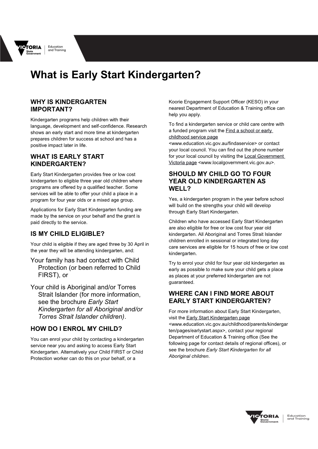 What Is Early Start Kindergarten?