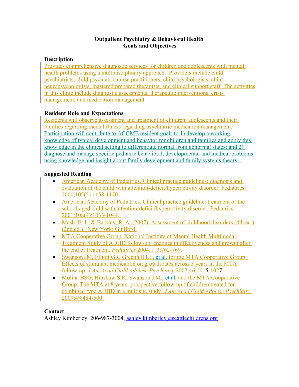 Outpatient Psychiatry & Behavioral Health