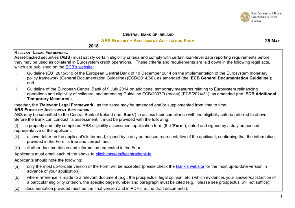 ABS Eligibility Assessment Application Form25 May 2018