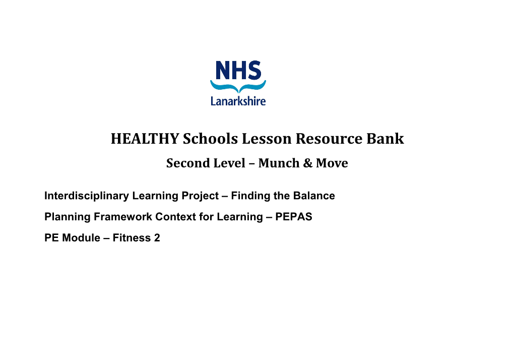 HEALTHY Schools Lesson Resource Bank