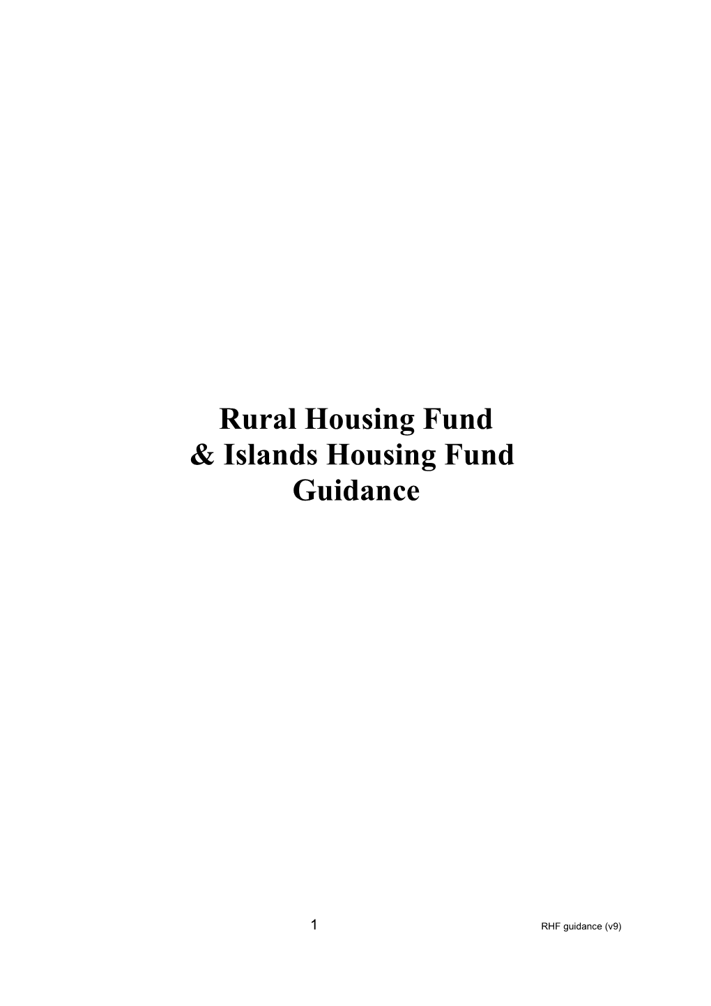 Rural Housing Fund