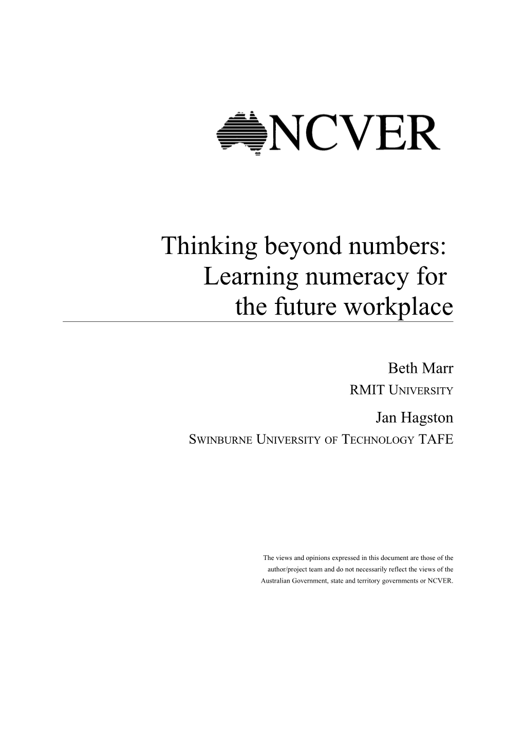 Thinking Beyond Numbers