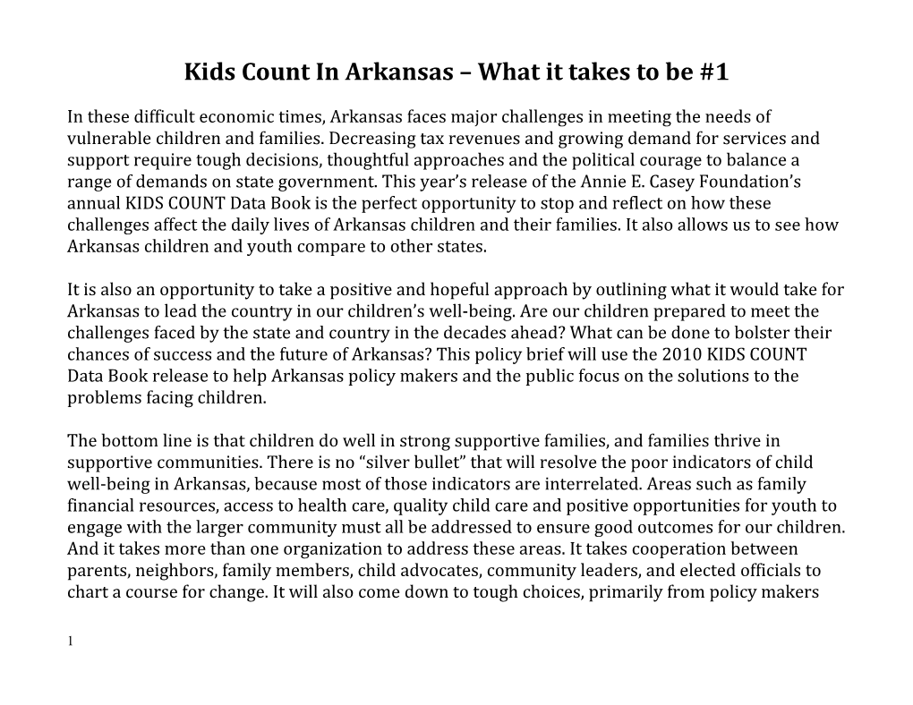 Kids Count in Arkansas