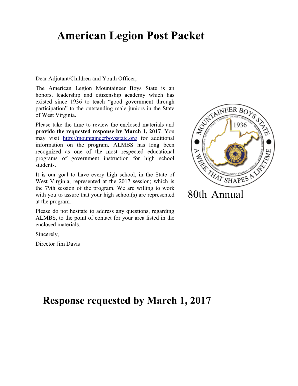 American Legion Post Packet