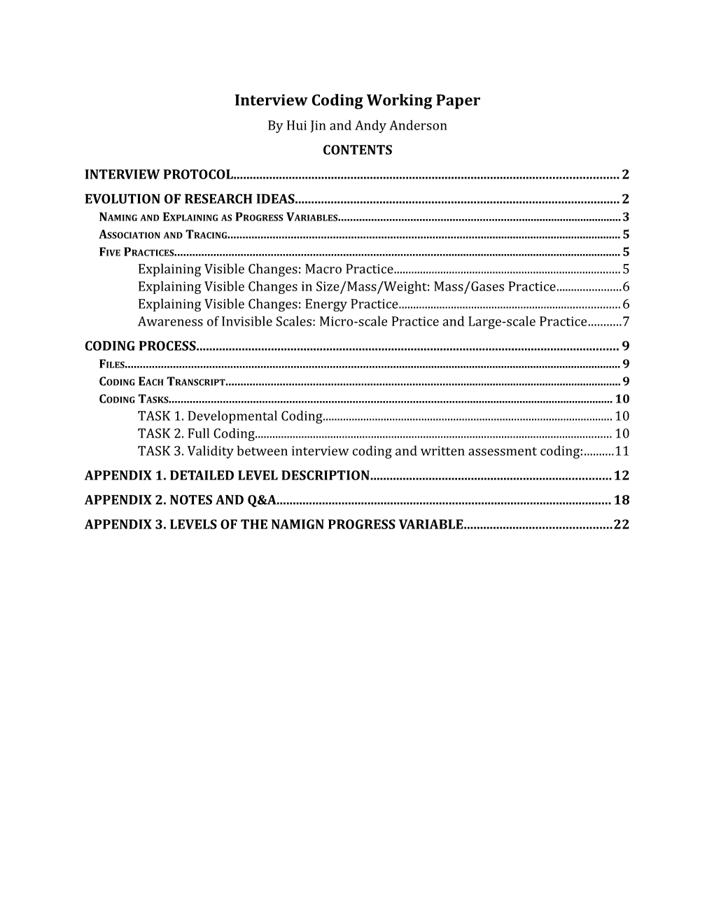 Interview Coding Working Paper