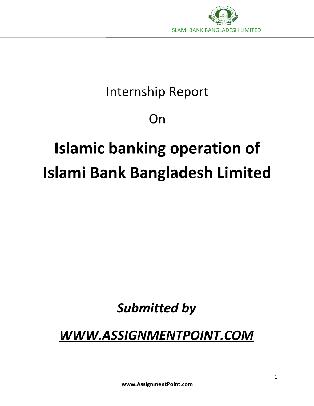 Islamic Banking Operation of Islami Bank Bangladesh Limited