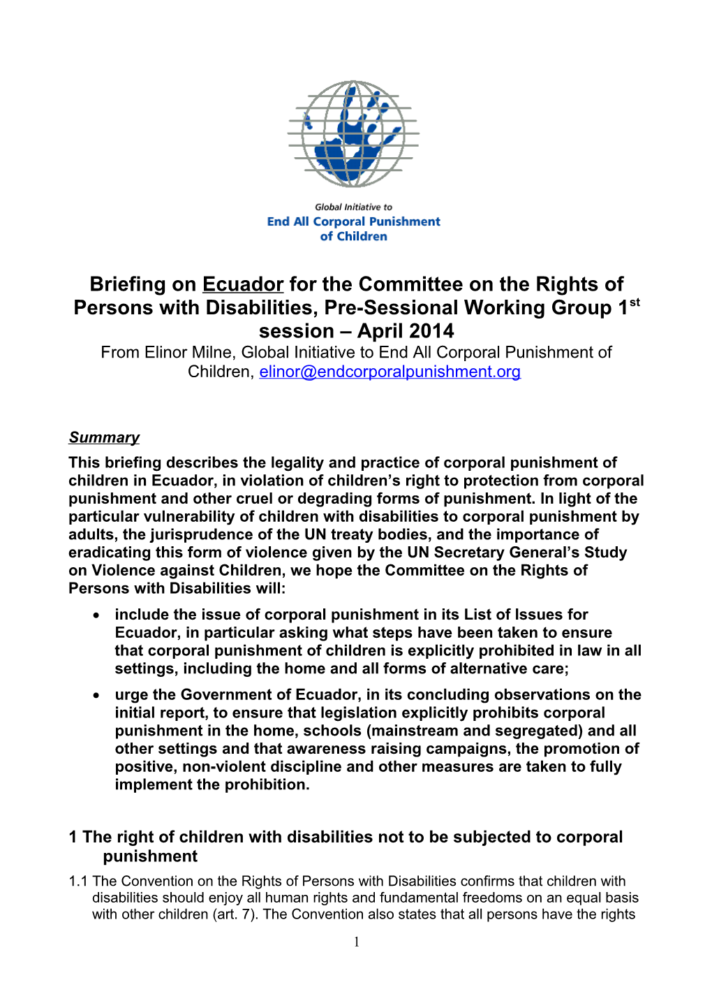 GI CRPD Briefing - Ecuador