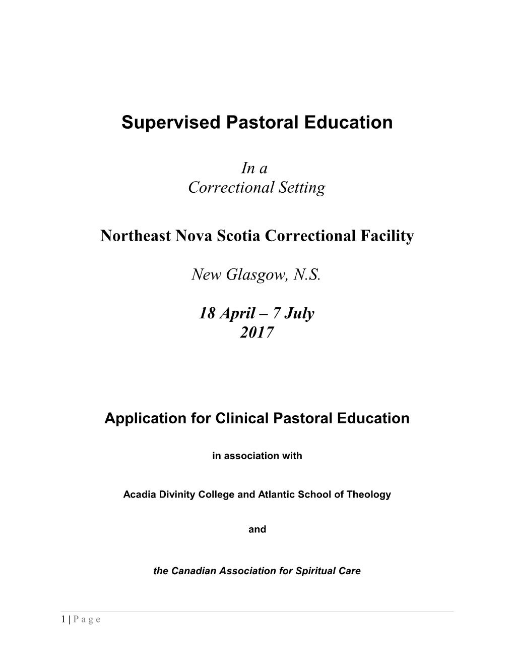 Supervised Pastoral Education