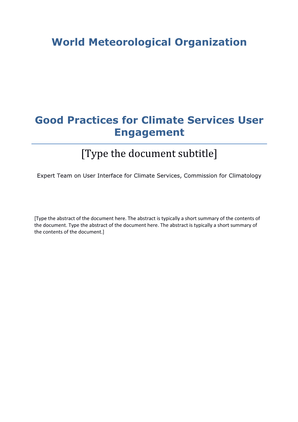 Good Practices for Climate Services User Engagement
