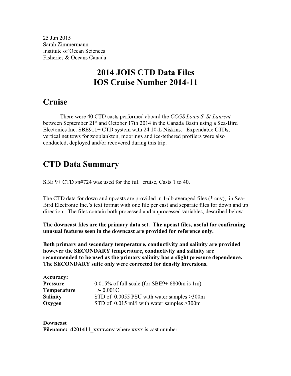2014 JOIS CTD Data Files