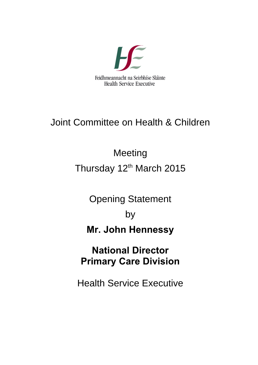 Joint Committee on Health Children
