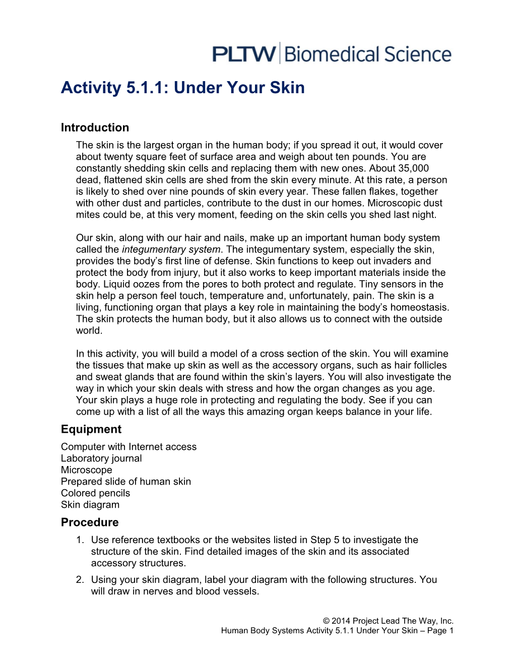Activity 5.1.1: Under Your Skin