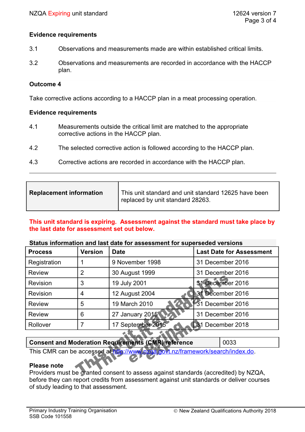 12624 Monitor a Meat Processing Operation Under a HACCP System