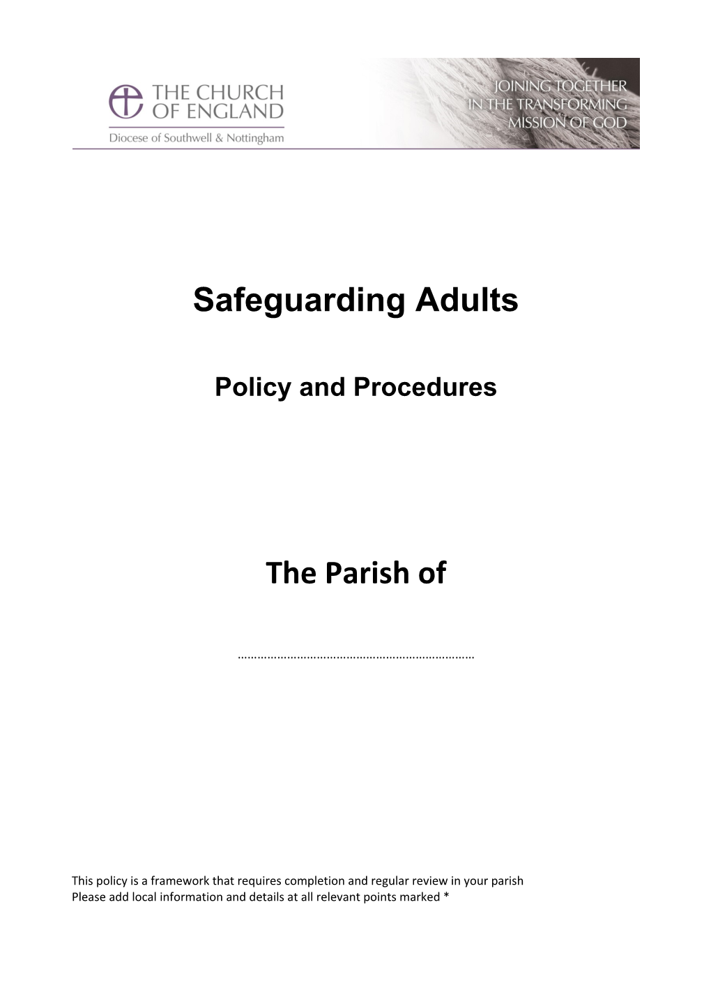 Vulnerable Adults Policy