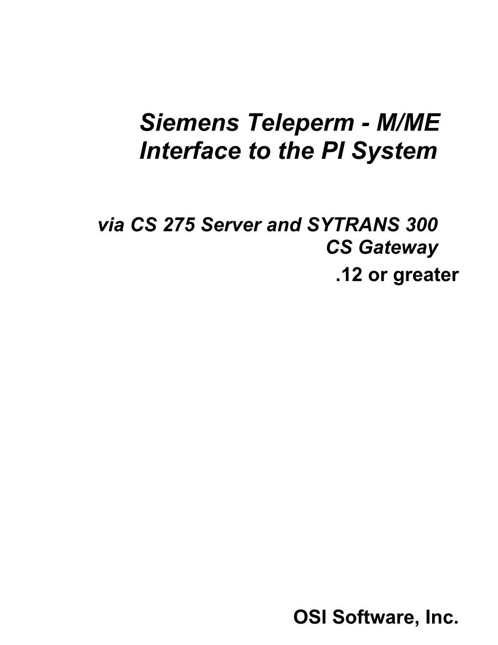 Siemens Teleperm - M/ME