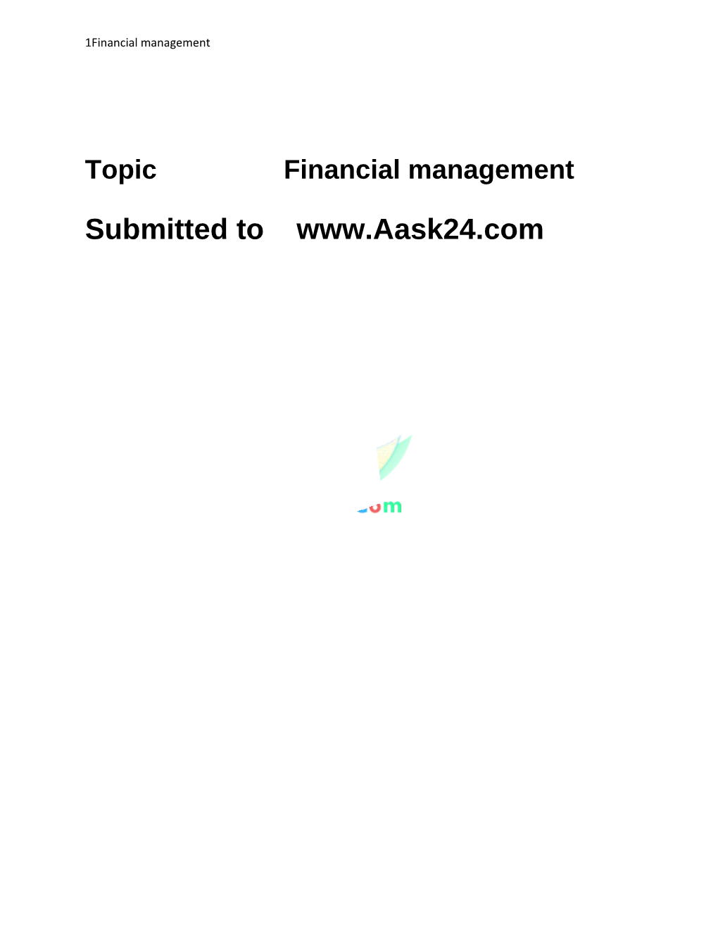 Topic Financial Management