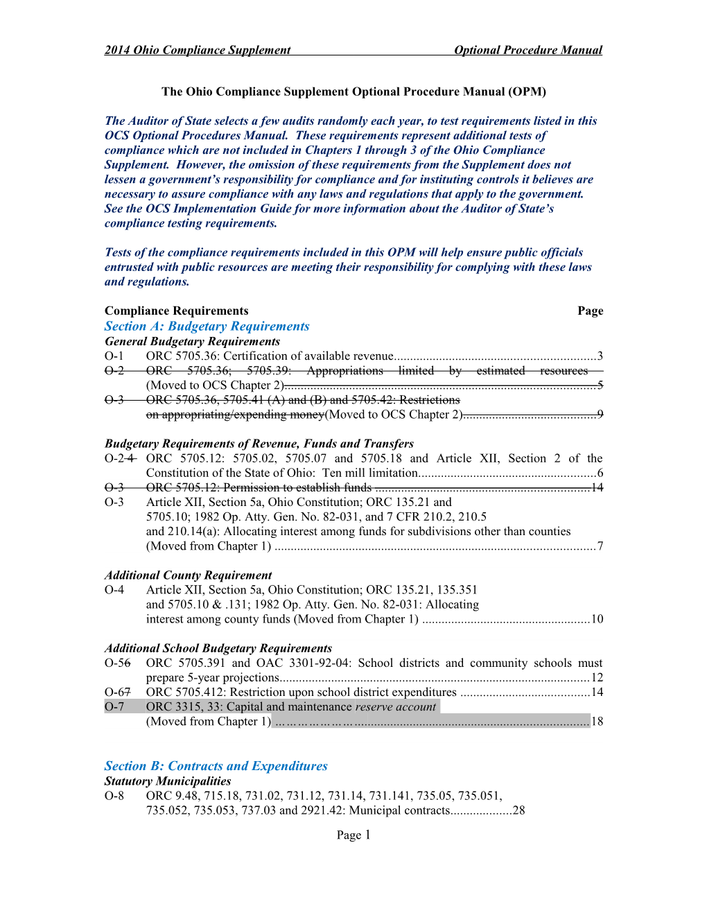 2014 Ohio Compliance Supplementoptional Procedure Manual