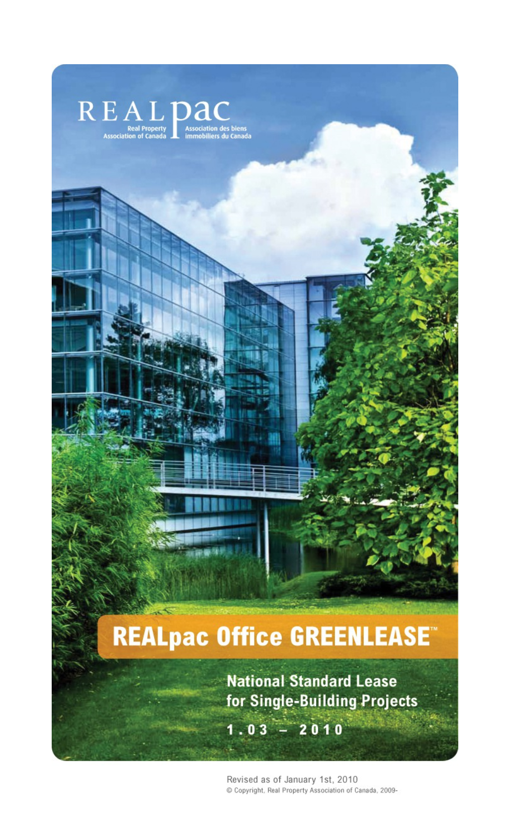 Realpac Office GREENLEASE National Standard Lease for Single-Building Projects 1.03 - 2010