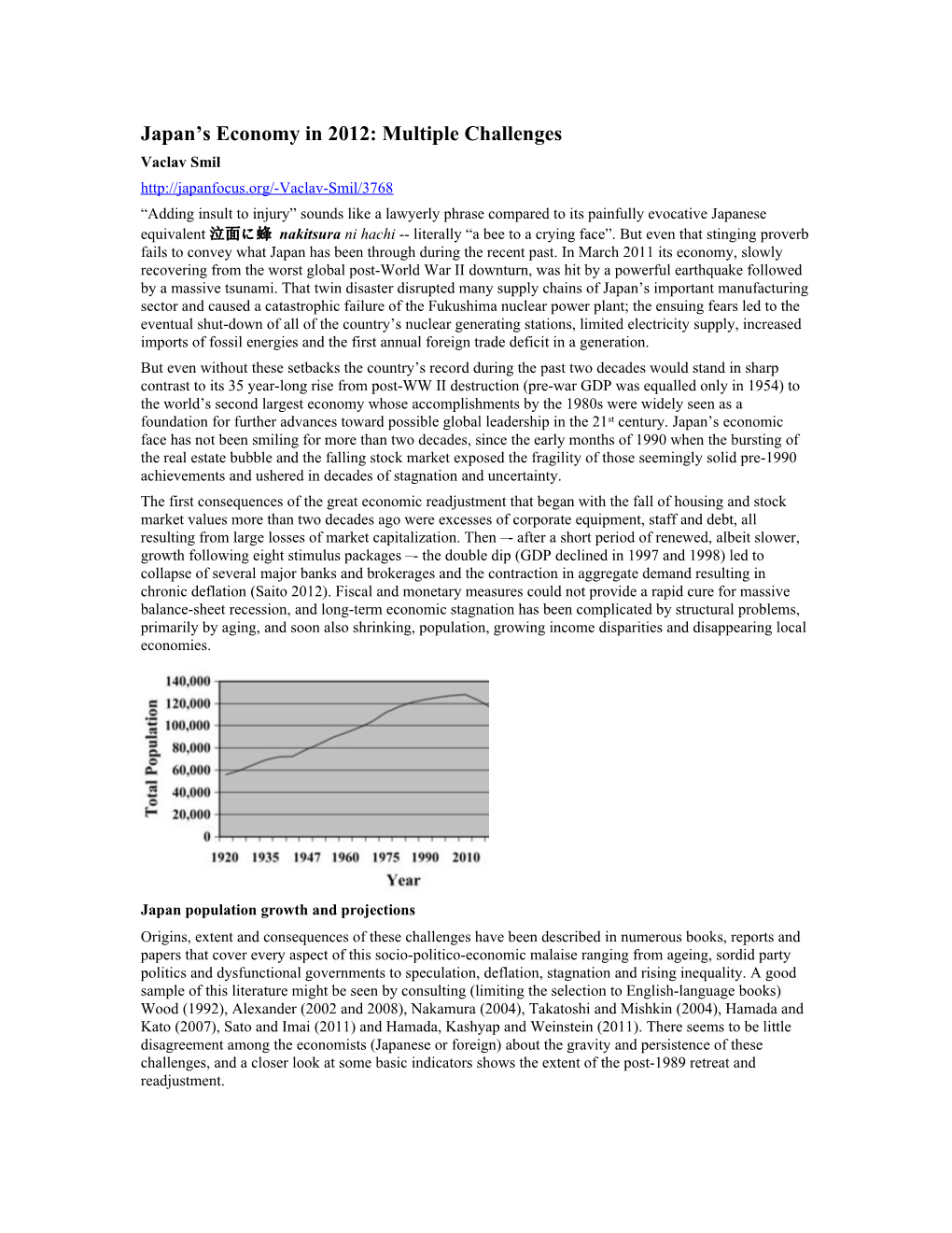 Japan S Economy in 2012: Multiple Challenges