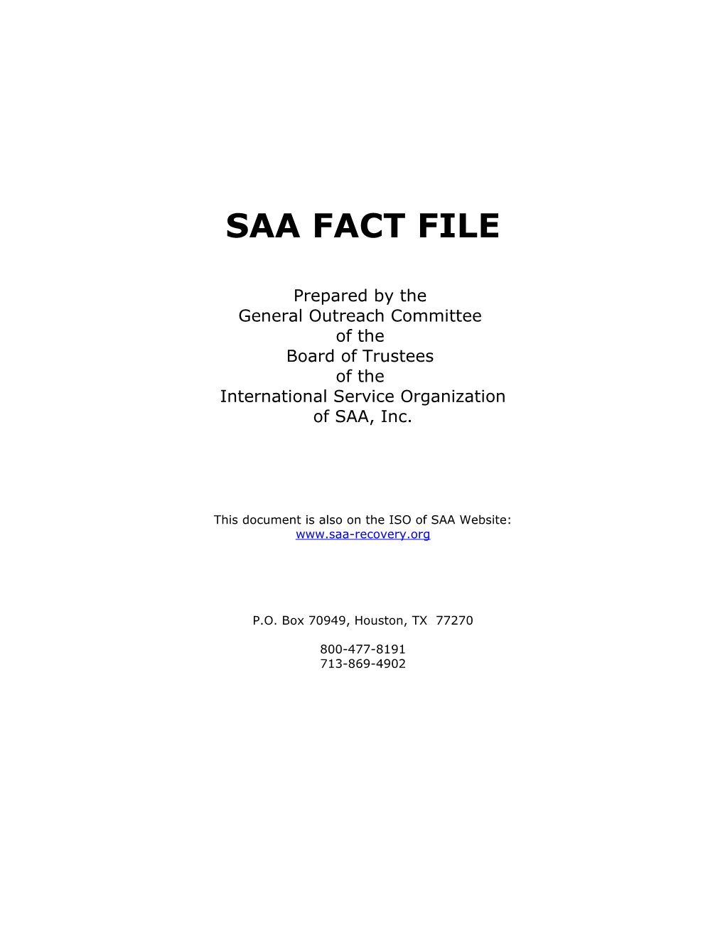 Saa Fact File