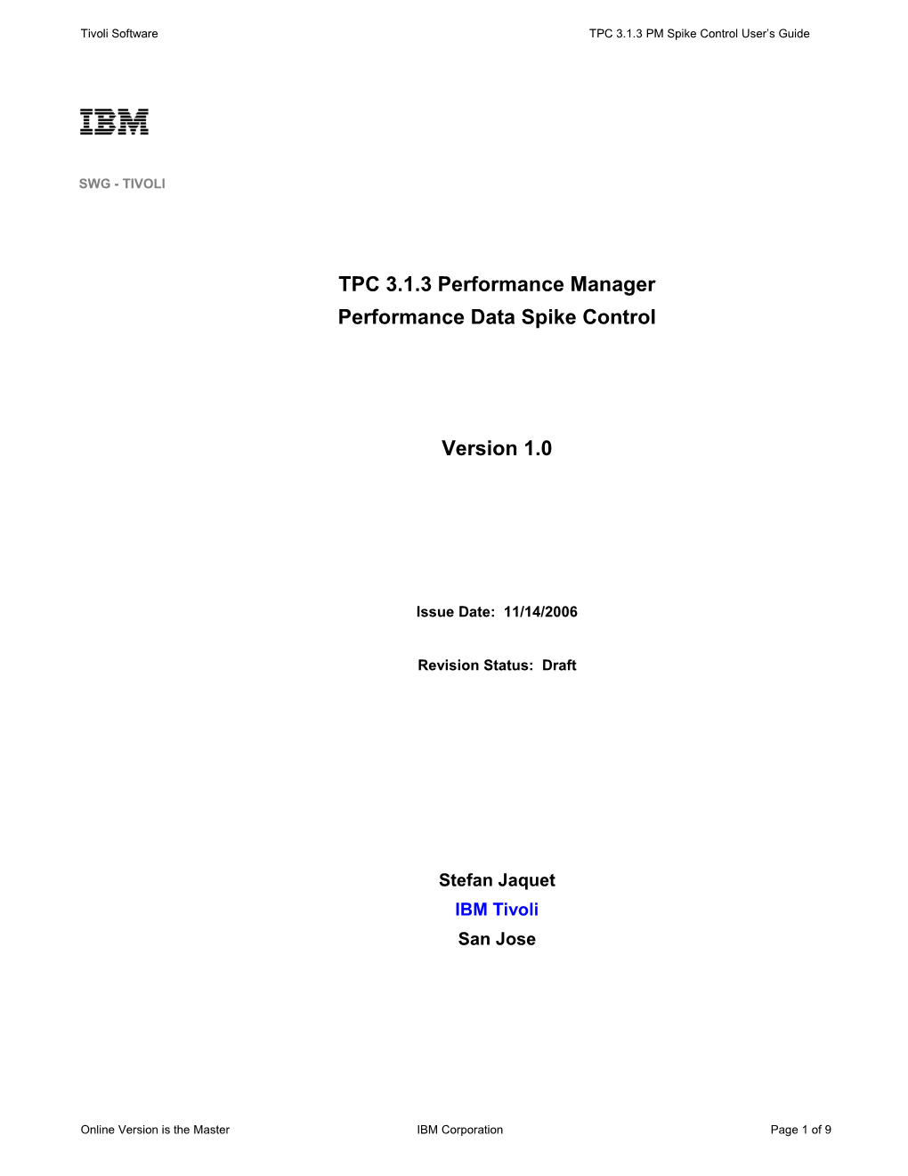 TPC 3.1 Performance Manager Clrspk Utility User's Guide