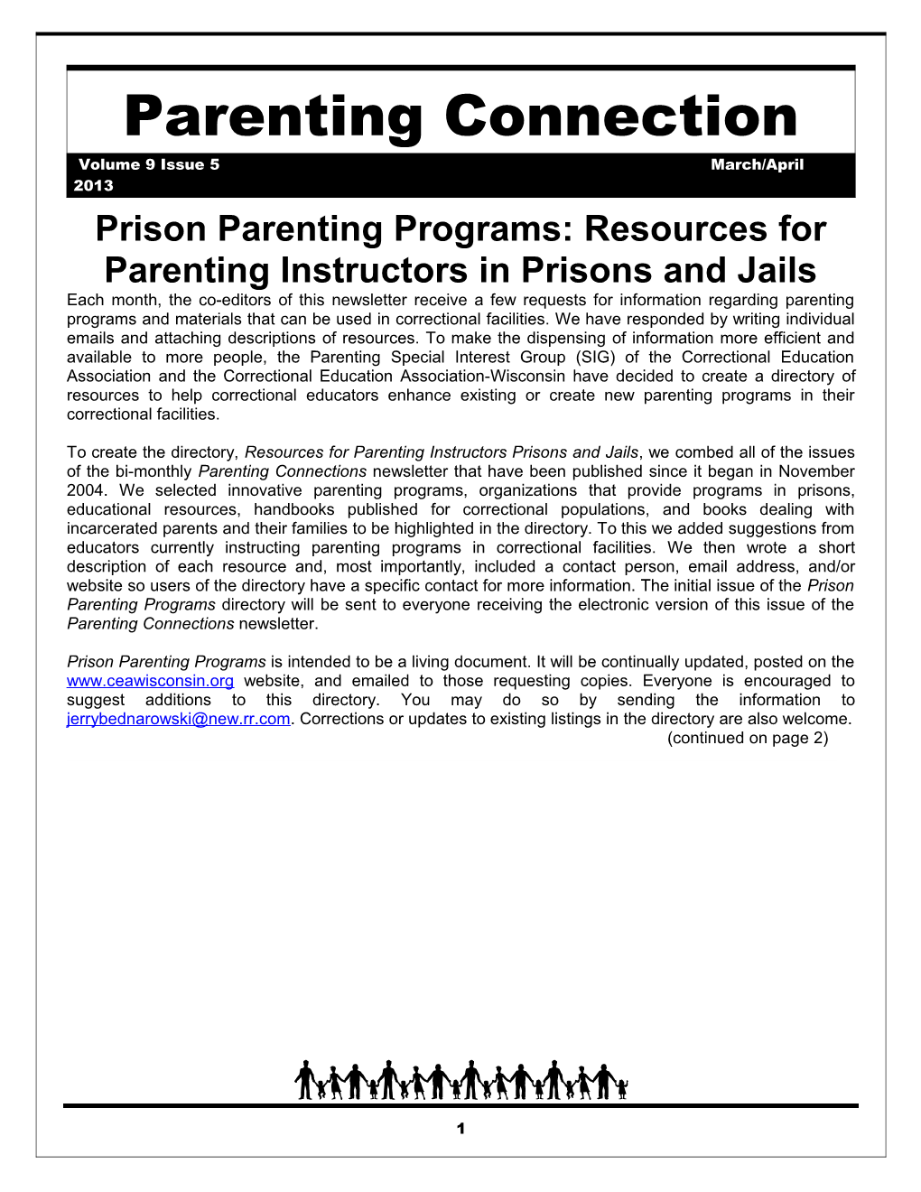 Prison Parenting Programs: Resources for Parenting Instructors in Prisons and Jails