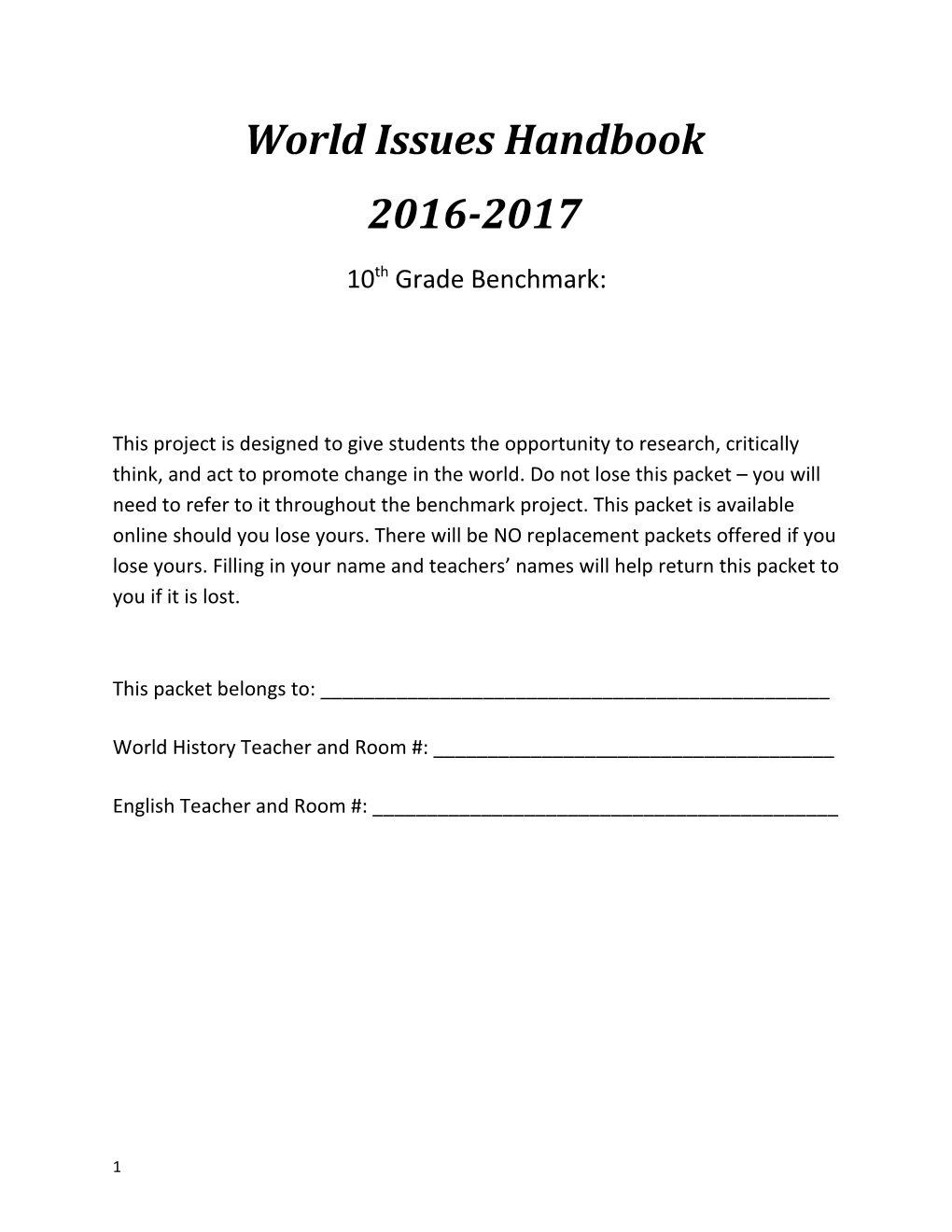 World Issues Handbook