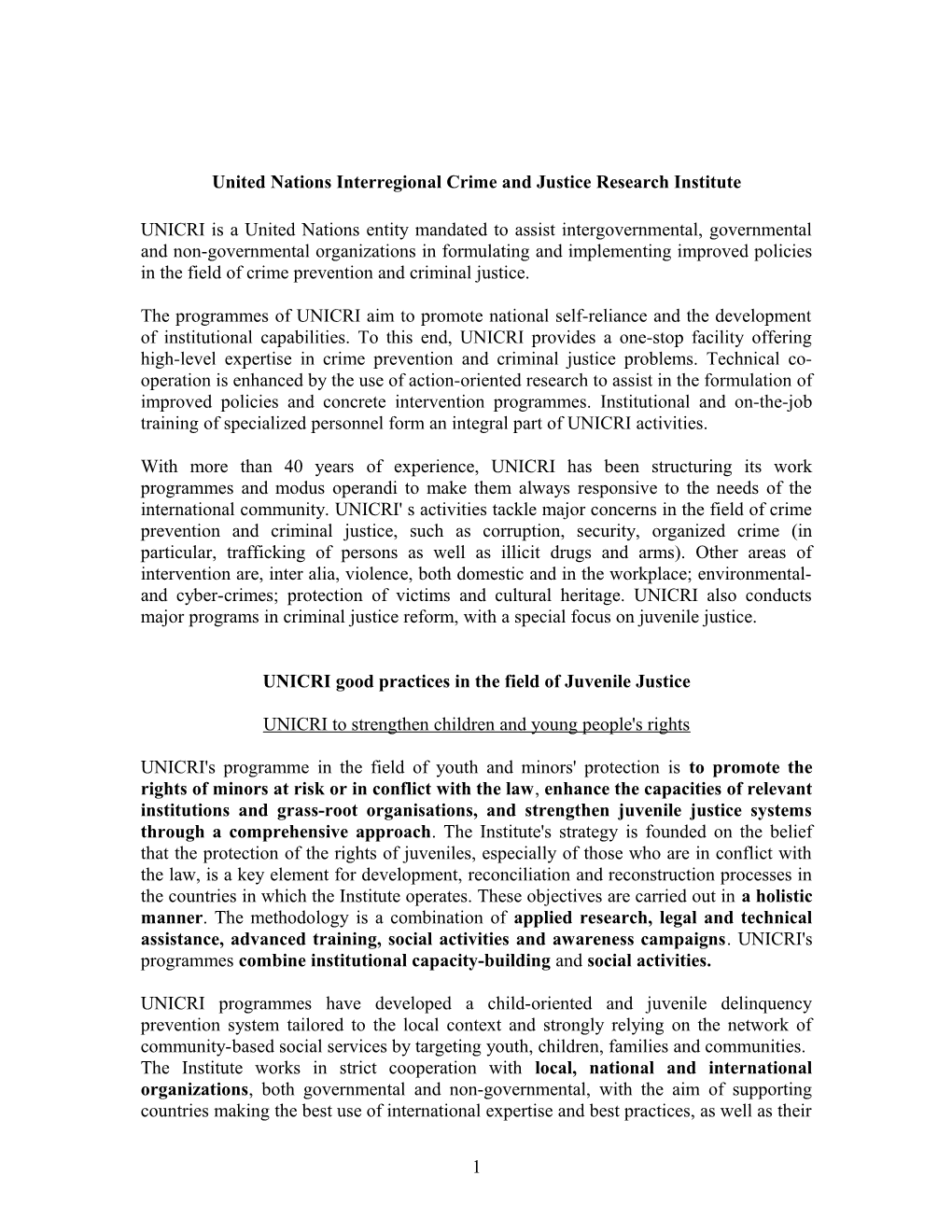 United Nations Interregional Crime and Justice Research Institute