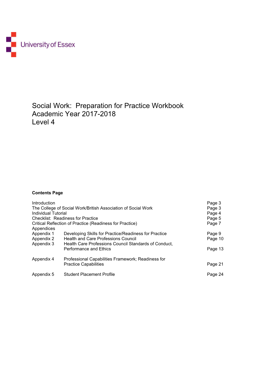 Social Work: Preparation for Practice Workbook
