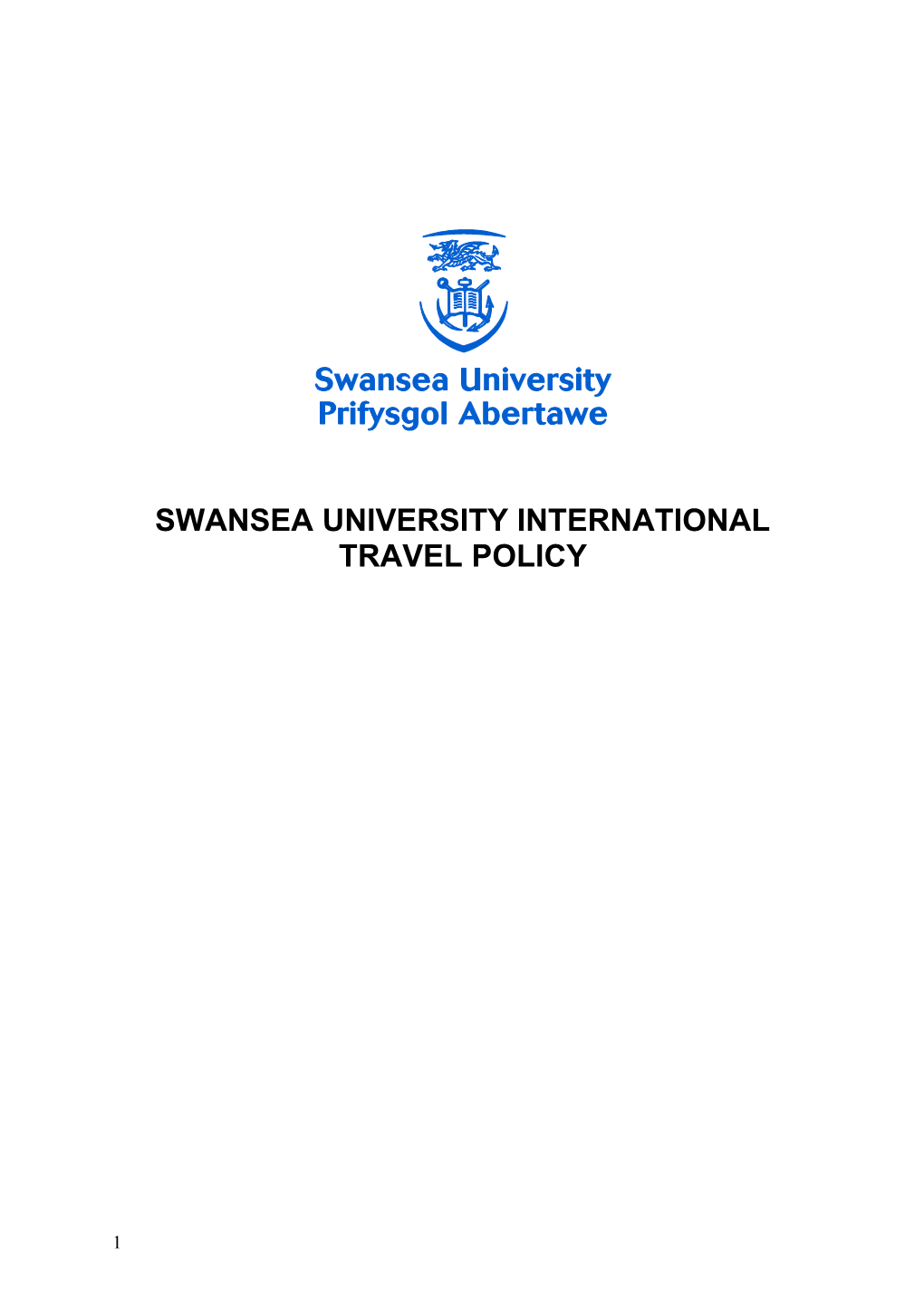 Swansea University International Travel Policy