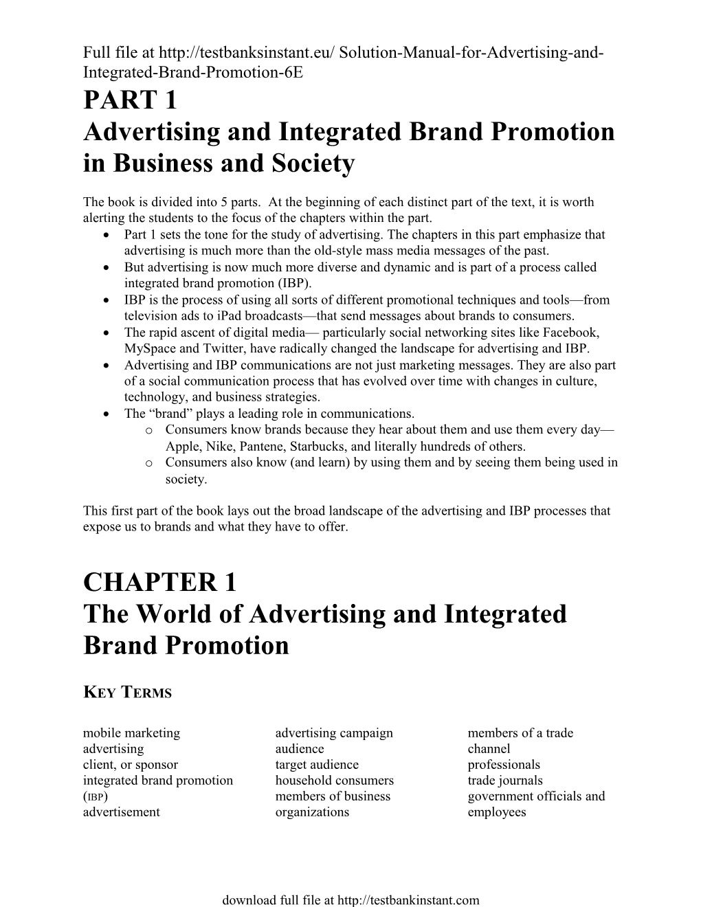 Advertising and Integrated Brand Promotion in Business and Society