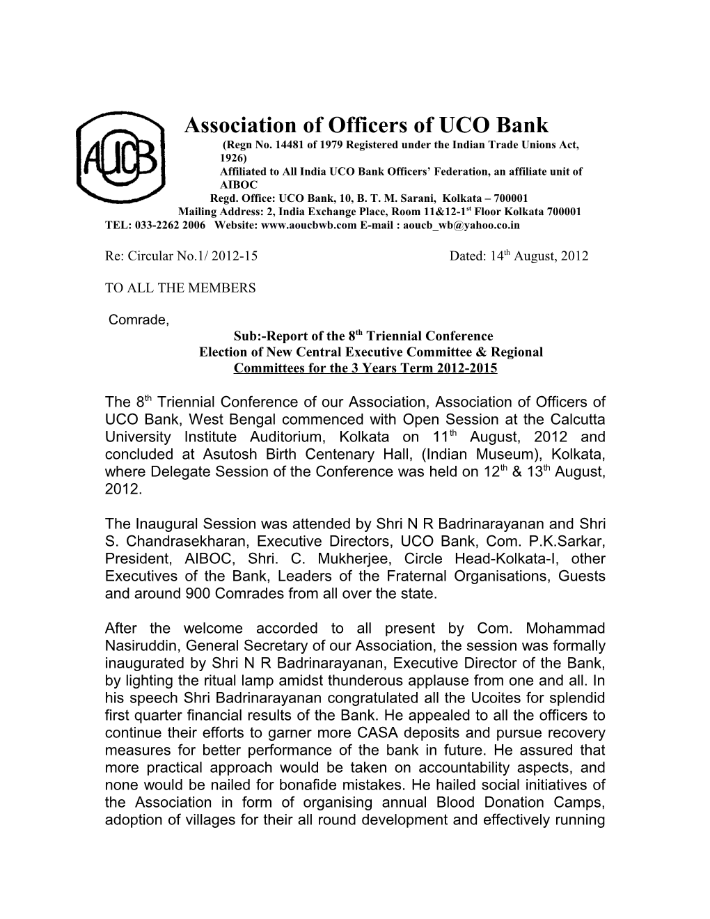 Association of Officers of UCO Bank