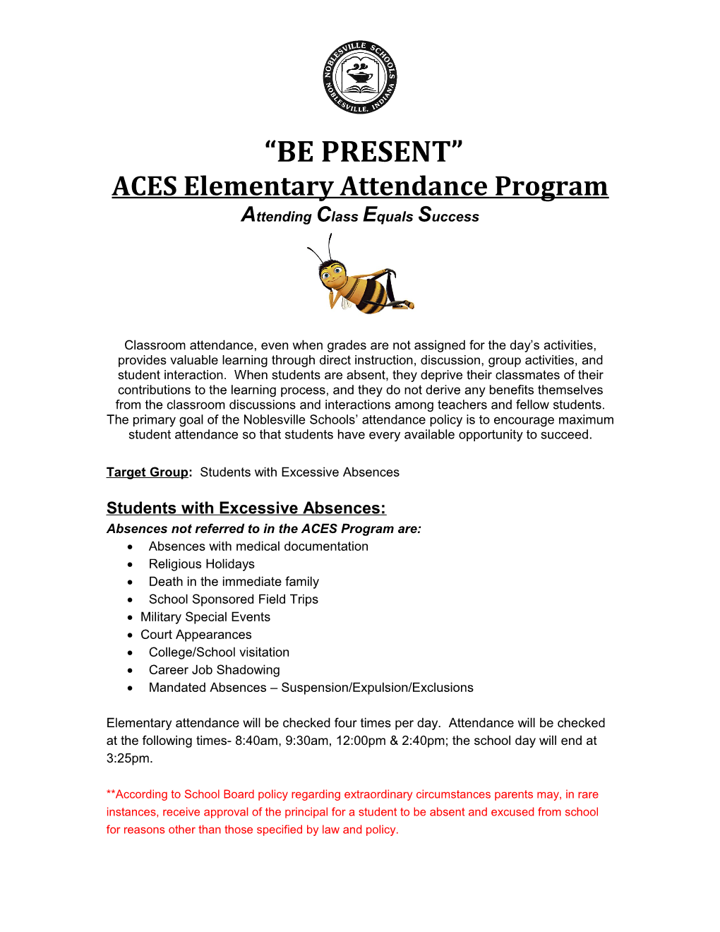 ACES Elementary Attendance Program